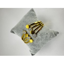 Gold Taşlı Üçlü Bileklik